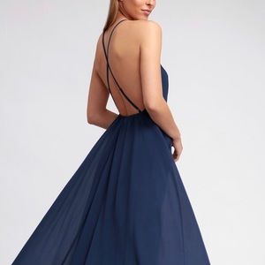 Lulu’s Mythical Kind of Love Navy Blue Maxi Dress